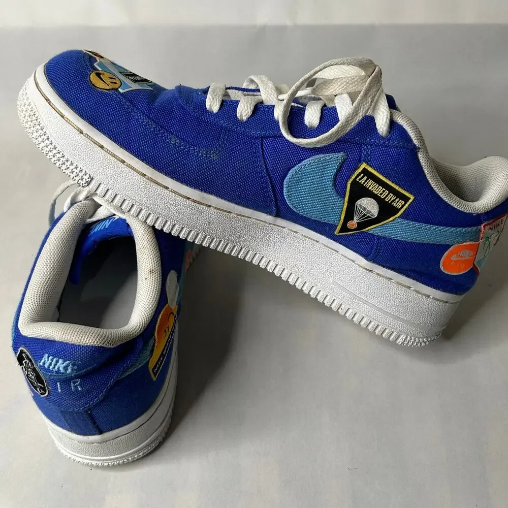 Nike Air Force 1 '07 Los Angeles Patched Up Racer Blue Size 6.5Y DX2308-400